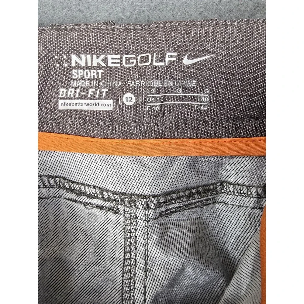 Nike Dri-FIT Golf Pants Women 12 Gray Slim Fit Stretch Athletic Performance Wear